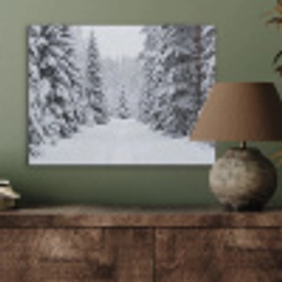 Bos - Winter - Sneeuw - Pad - Natuur PET vilt klein -sfeer2