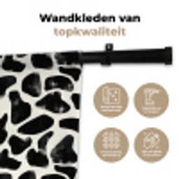 Dierenpatroon - Vlekken - Zwart - Wit Wandkleed katoen klein 269 -sfeer2