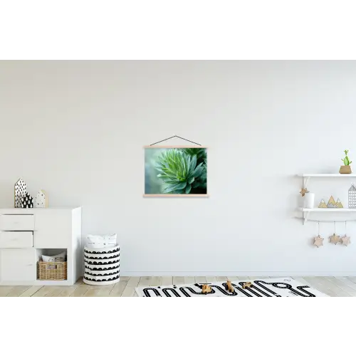 Blad - Plant - Groen - Textuur textielposter latten blank klein -kinderkamer