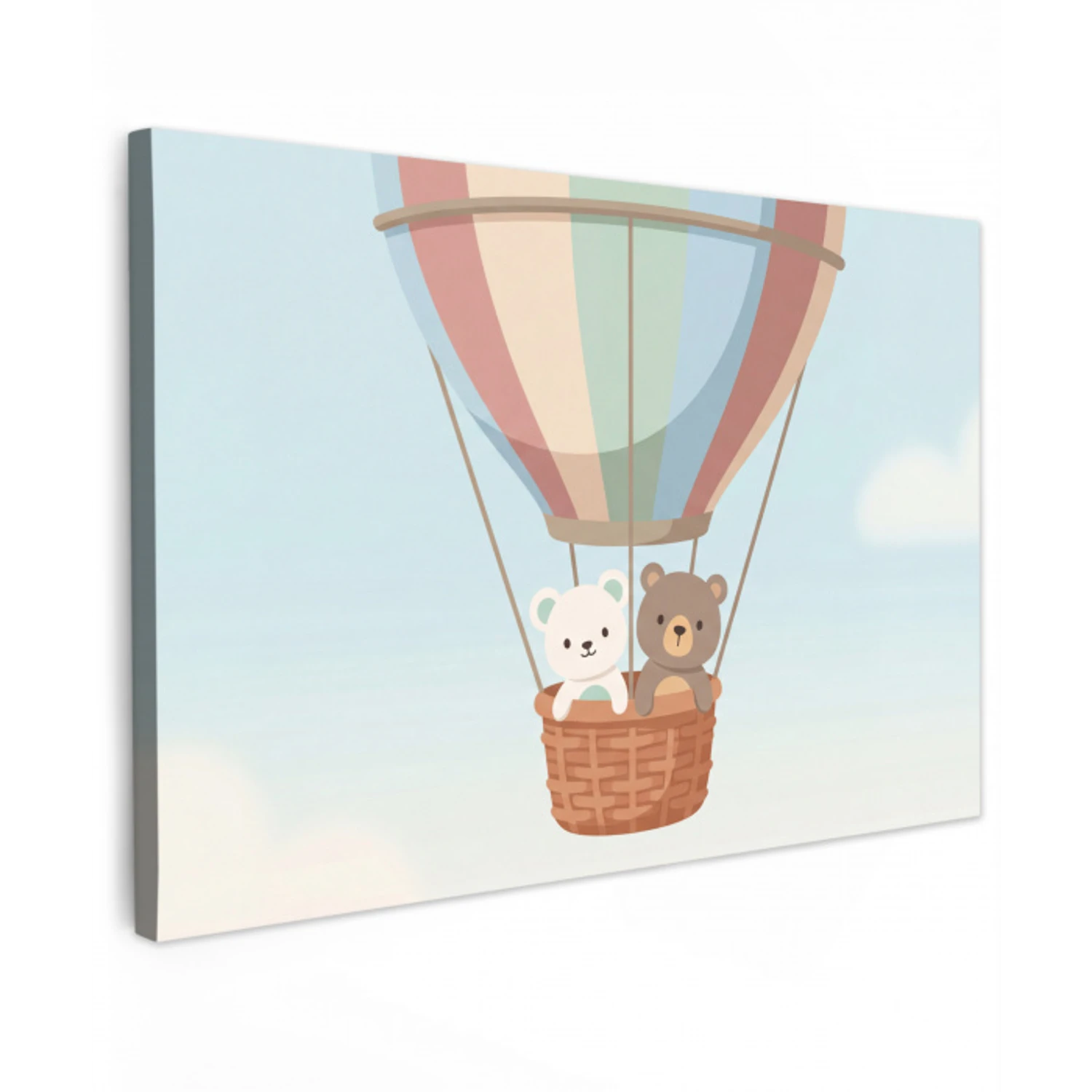 Luchtballon - Beren - Pastel canvas 2cm klein -z3d