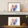 Kat - Portret - Kleuren - Verf - Wit Light Box met batterij (Wandlamp kind) middel -sfeer3_kind