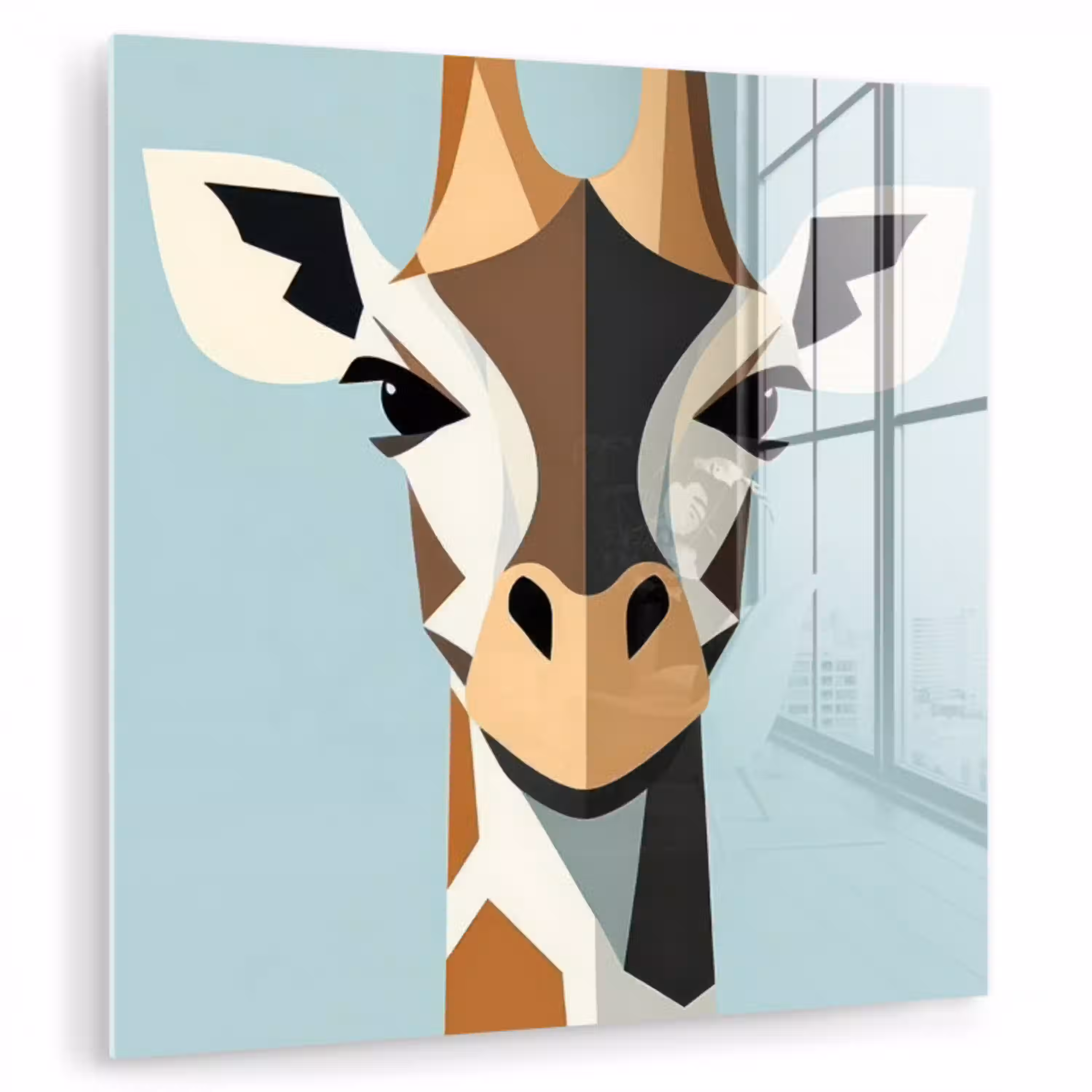 Giraffe - Illustratie - Bruin - Minimalistisch plexiglas 5mm klein -zzzproduct_nieuw