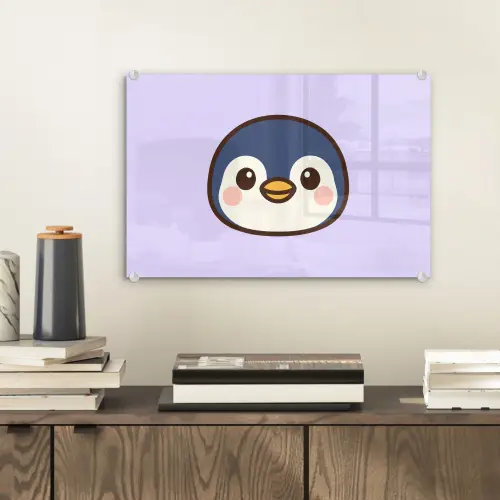 Pinguïn - Paars - Schattig plexiglas 5mm klein -sfeer1