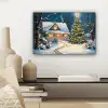 Kerst - Kerstboom - Winter - Huis - Sneeuw canvas 2cm klein -sfeer6