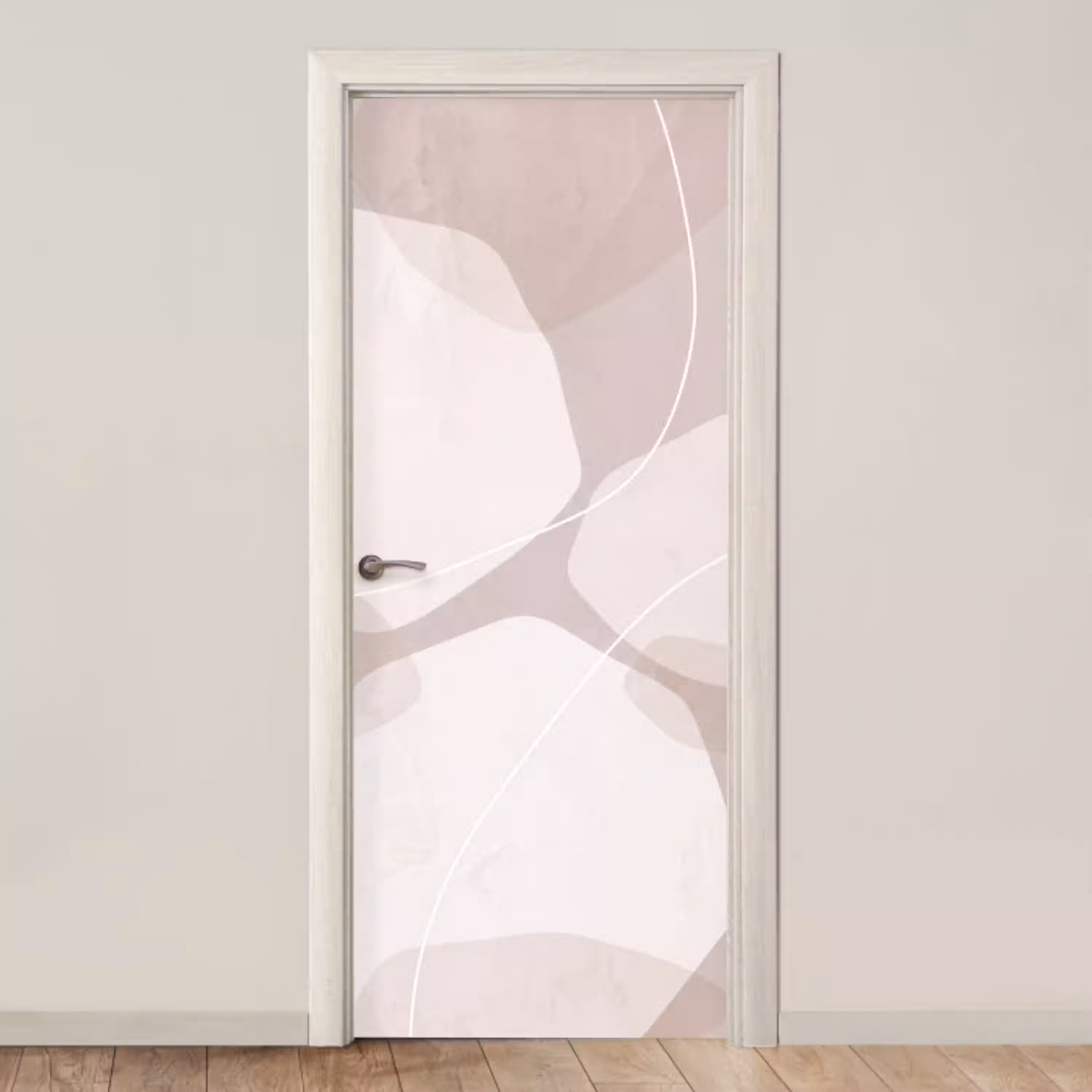Abstract - Vormen - Beige deurposter klein -3d_beige