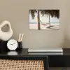 Hangmat - Palmbomen - Strand - Zee poster papier klein -sfeer1