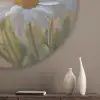 Madeliefjes - Wit - Zonlicht Akoestische PET Vilt - Rond klein -sfeer5_closeup