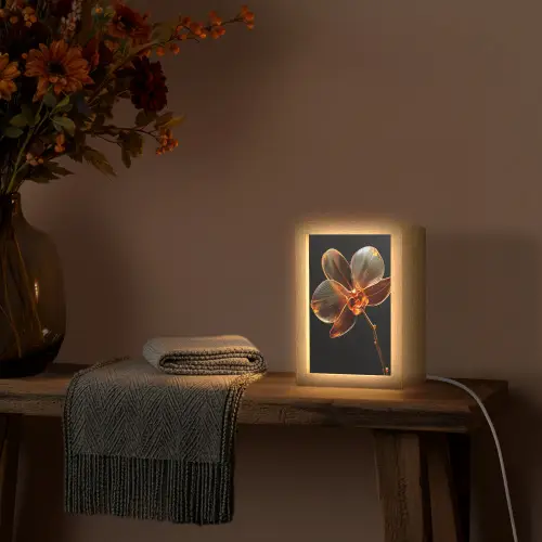 Orchidee - Doorzichtig - Bloem Light Box met kabel (Tafellamp) klein -sfeer4
