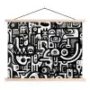 Symbolen - Abstract - Grafisch - Zwart textielposter latten blank klein -3d