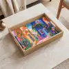 Geel - Blauw - Oranje - Huis Dienblad Rechthoek middel -sfeer1