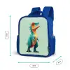 Cartoon - Dino - Oranje - Stekels Kinderrugzak - Blauw middel -productfoto_formaten