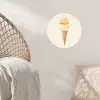 Minimalistisch - Schepijs - Hoorntje - Beige Wandcirkel behangsticker klein -sfeer4