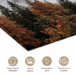 Bergen - Vallei - Mist - Herfst - Natuur poster papier klein -closeup_NL