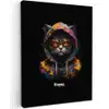 Kat met kleurrijk vest en oranje bril canvas 2cm klein -z3d