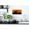 Olifanten - Savanne - Zonsondergang Muursticker klein -keuken