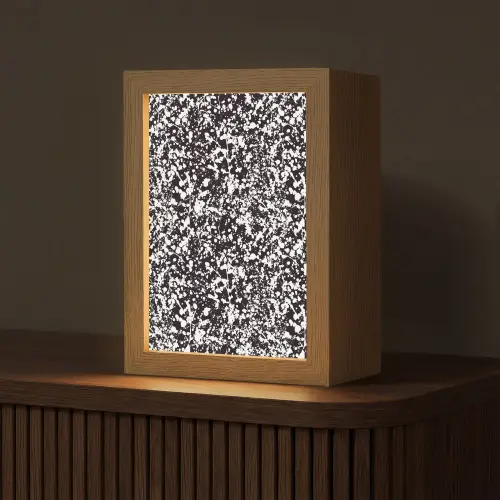 Spat - Stippen - Zwart - Wit Light Box met kabel (Tafellamp) klein 925 -z3d_website