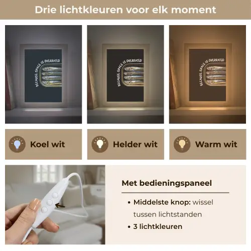 Sardines - Tekst - Vis - Blik Light Box met kabel (Tafellamp) klein -USP_lichtkleurNL