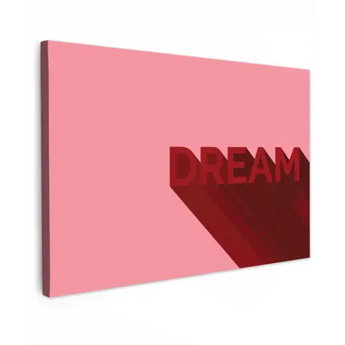 Dream - 3D - Rood - Roze Tuinposter op houten frame 2 cm dik klein -3d
