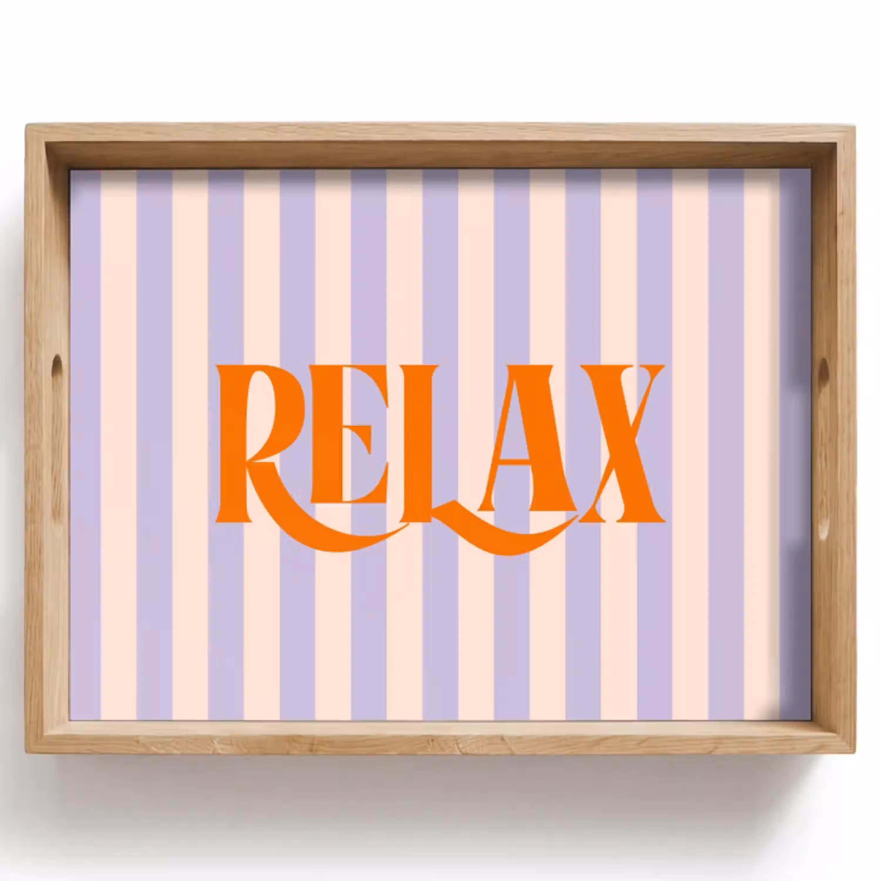 Lila - Oranje - Strepen - Relax Dienblad Rechthoek middel -z3d_shopping