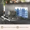 Aquarel - Grachtenpanden - Delfts - Blauw keuken achterwand spatscherm klein -usp_FR