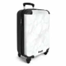 Minimalistisch - Wit - Grijze aders NBS - Handbagage koffer - Volwassenen Unisex middel -productfoto_3d