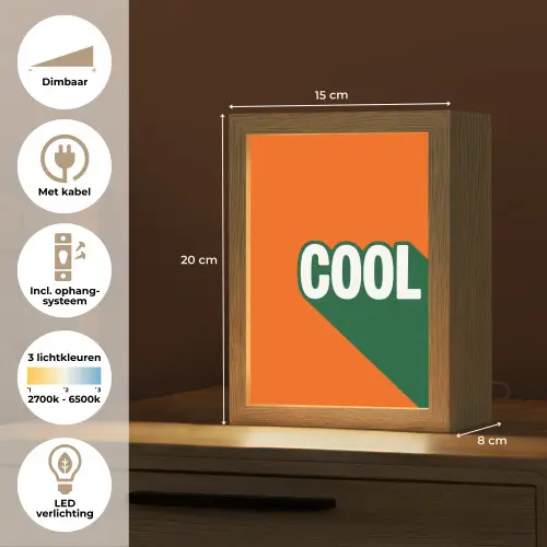 Cool - Oranje - Groen Light Box met kabel (Tafellamp) klein -USP_NL