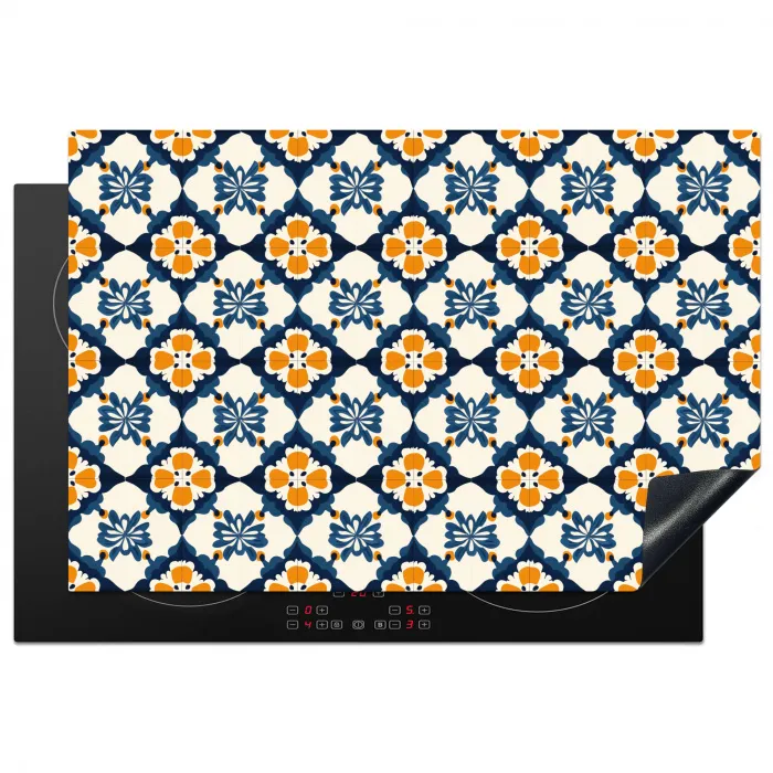 Klassiek - Geometrisch - Blauw Inductie beschermer vinyl 3mm klein 276 -3d