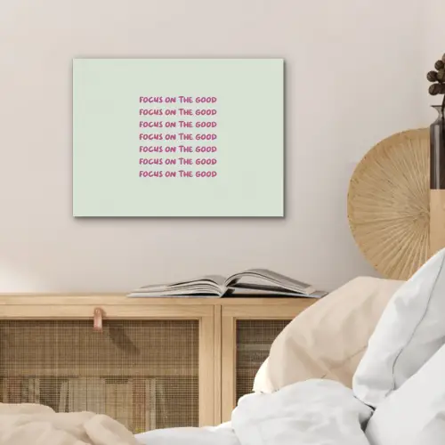 Focus on the good - Roze PET vilt klein -sfeer3