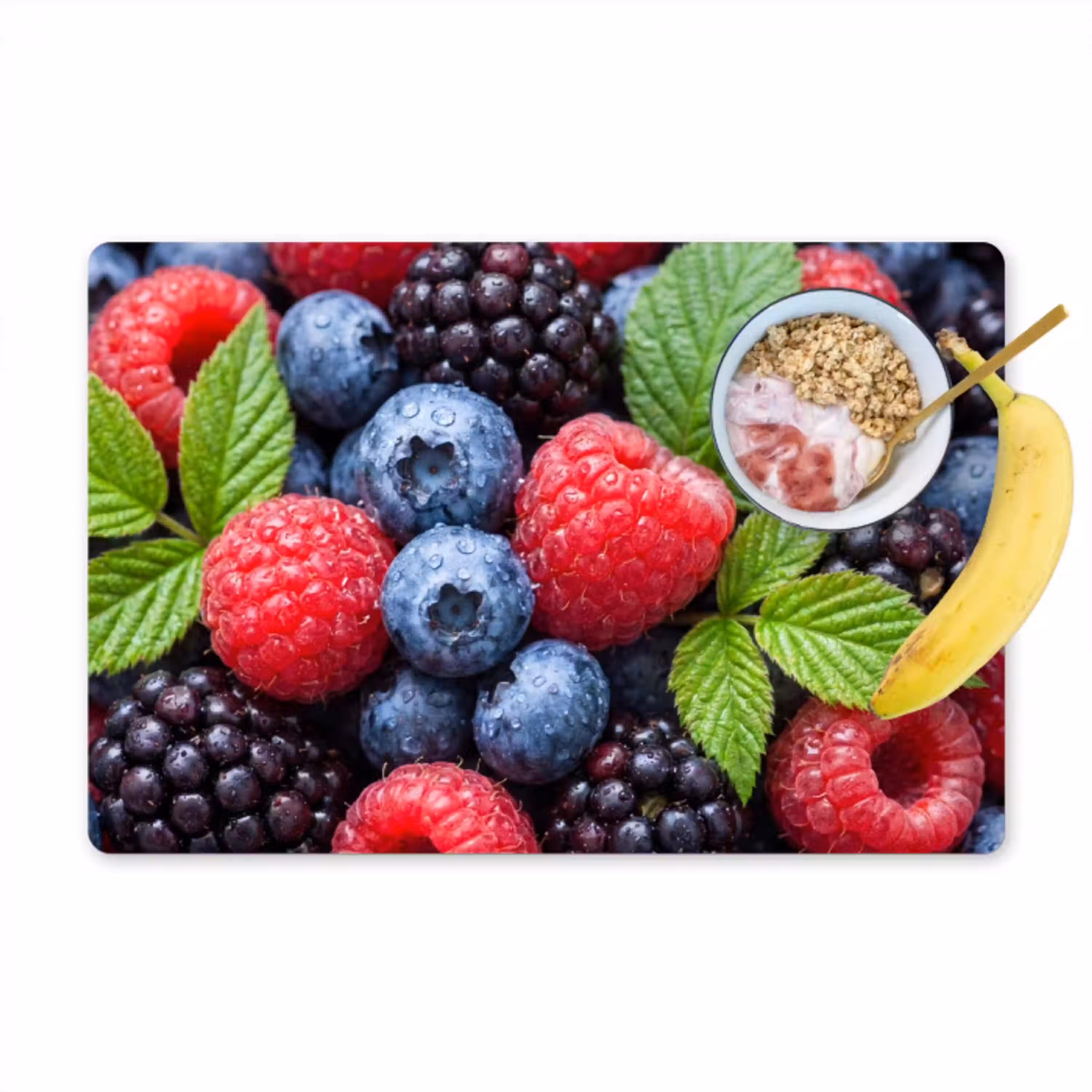 Bessen - Vers - Waterdruppels - Kleurrijk - Eten Placemat vinyl groot -zzzproduct_Kitchenyeah-website