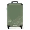 Minimal - Grijsgroen met golven NBS - Handbagage koffer - Unisex middel -productfoto_recht