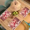 Aardbei - Taart- Eten - Roze Placemat vinyl groot -zzsfeer5_Kitchenyeah-website
