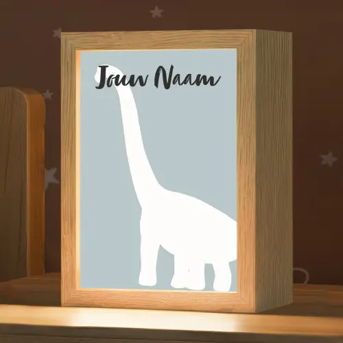 Dino - Brachiosaurus - Dinosaurus - Blauw Light Box met kabel (Kinderlampje) klein -zzz_3d_website