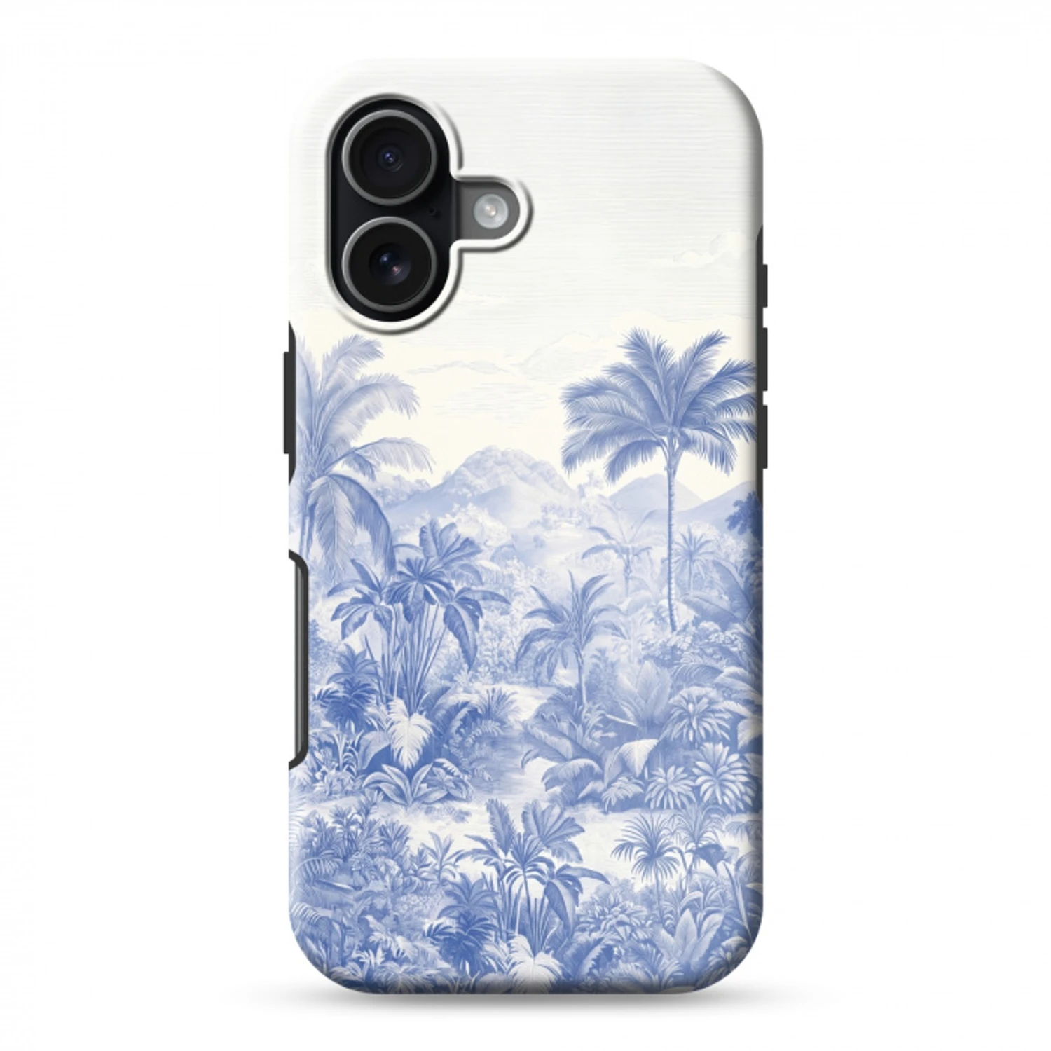 Tropisch - Jungle - Blauw Toughcase MagSafe Apple iPhone 17 klein -3d
