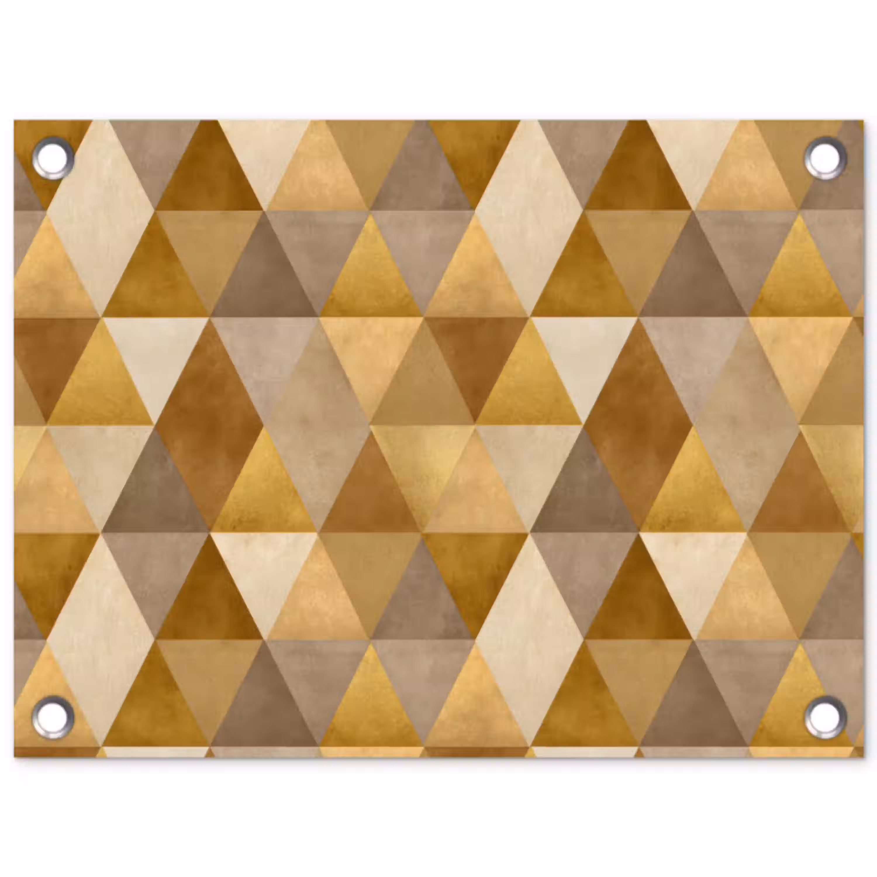 Geometrisch - Driehoek - Goud tuinposter los doek klein 239 -3d