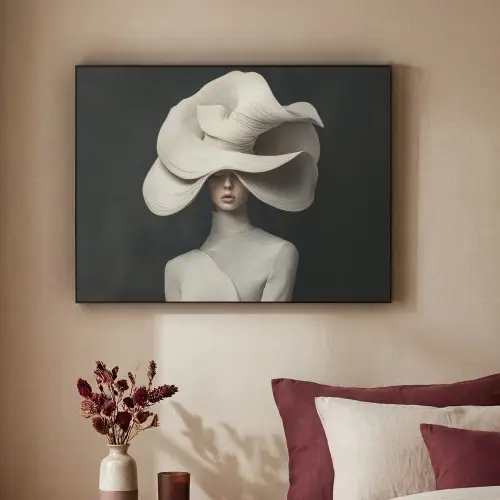 Modern - Vrouw - Hoed Textielframe zwart klein -sfeer1