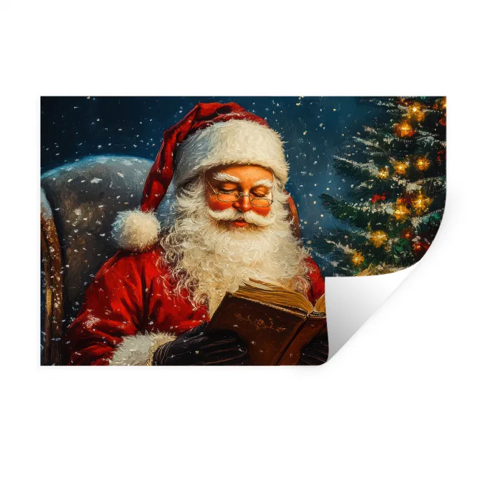 Kerstman - Kerst - Winter - Kerstboom Muursticker klein -3d