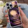 Poort - Paars - Bloemen Hoesje iPhone 16 Pro Max met koord klein -sfeer3