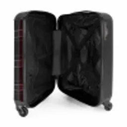 Klassiek geruit patroon in grijs en rood NBS - Handbagage koffer - Unisex middel -binnenkant