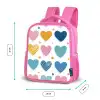 Hartjes - Pastel - Kleurcontrast - Handgetekend Kinderrugzak - Roze middel -productfoto_formaten