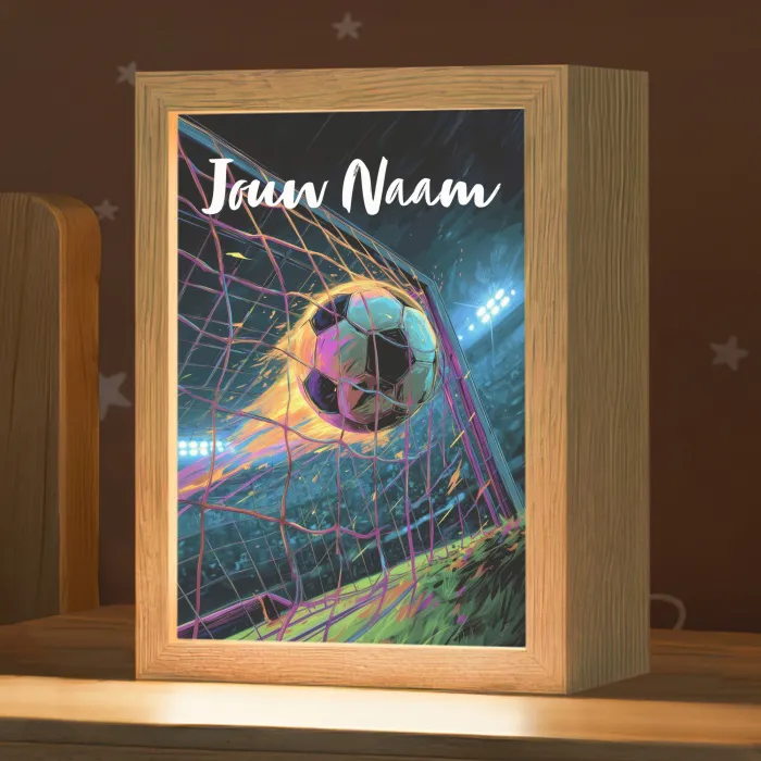 Neon - Net - Voetbal - Kleurrijk Light Box met kabel (Kinderlampje) klein -zzz_3d_website