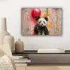 Graffiti - Panda - Ballon - Street art - Banksy canvas 2cm klein -sfeer6