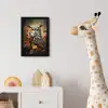 Uil - Vogel - Bloemen - Planten - Botanisch fotolijst zwart zonder passe partout klein -usfeer4_kinderkamer