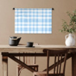 Ruit - Patroon - Blauw Wandkleed katoen klein 269 -sfeer6