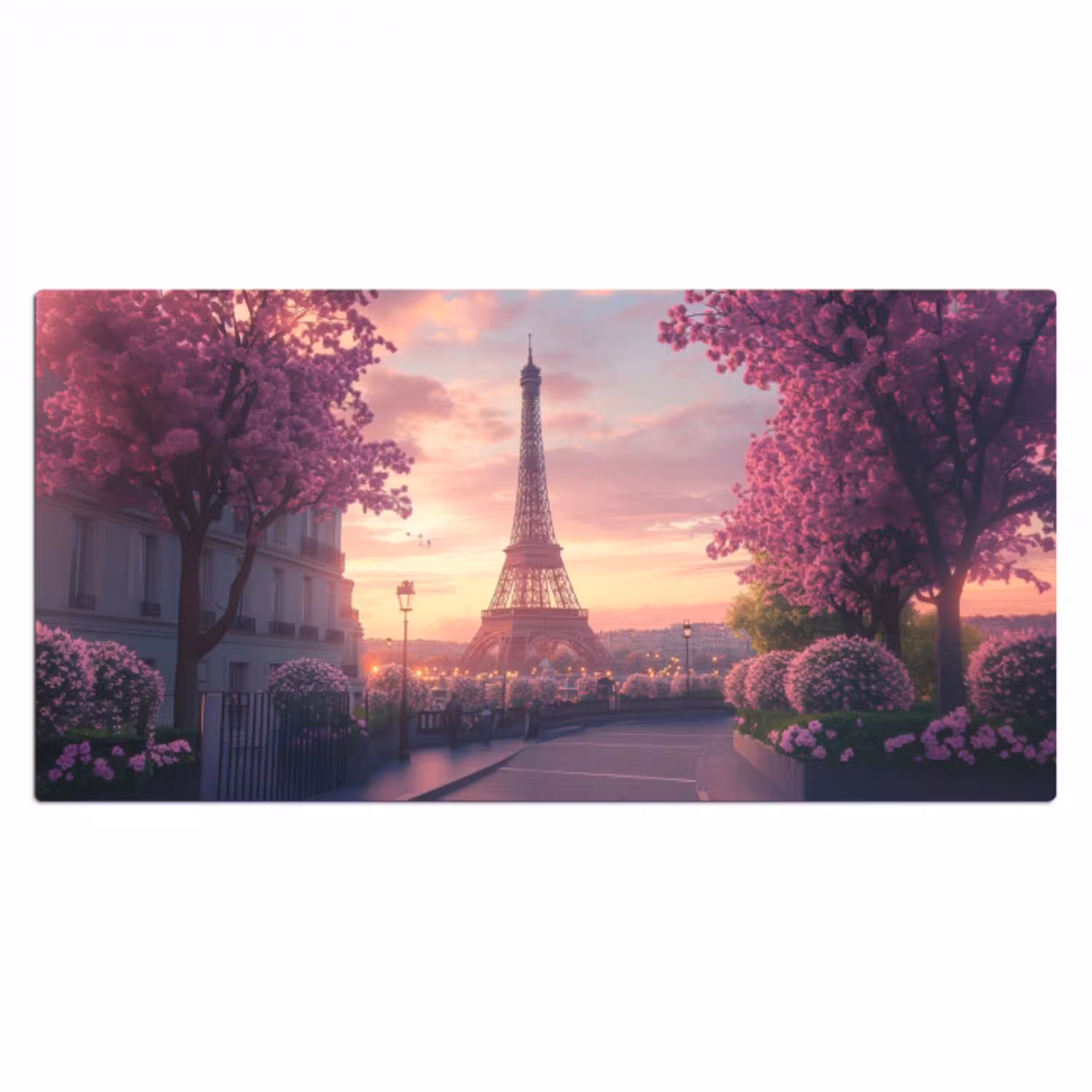 Eiffeltoren - Parijs - Roze Muismat XXL klein -3d_leeg