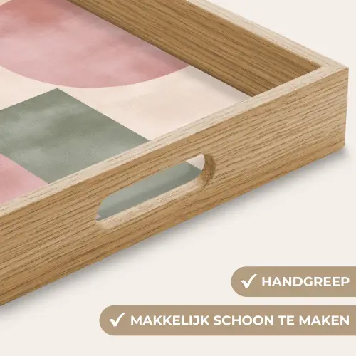 Vormen - Abstract - Cirkel - Zwart Dienblad Rechthoek middel -USP_HandgreepNL