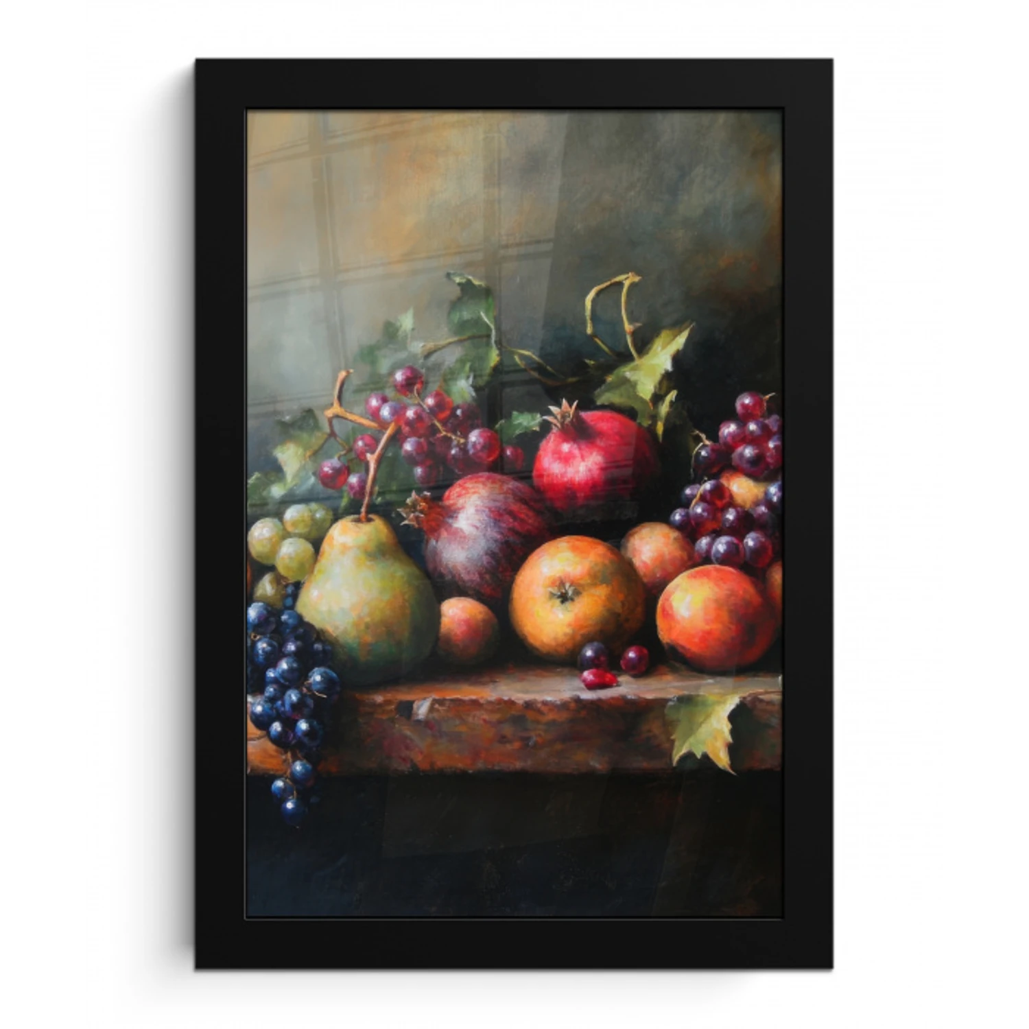 Rustiek - Stilleven - Fruit fotolijst zwart zonder passe partout klein -3d