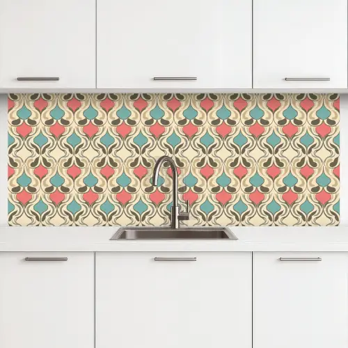 Barok - Retro - Kleurrijk keuken achterwand 2 middel 871 -3d