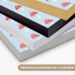 Paddenstoel -Sprookje - Blauw Textielframe zwart klein 947 -USP_kleurenNL