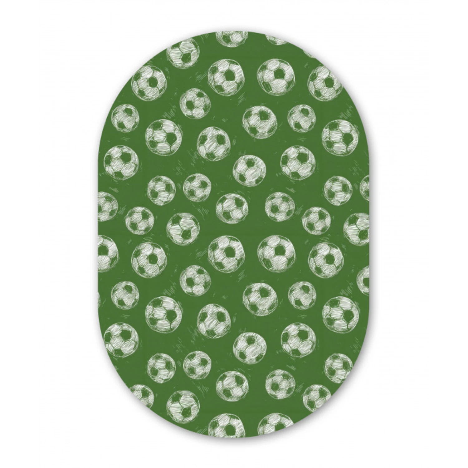 Voetbal - Sport - Groen Wandcirkel Ovaal Forex klein 630 -3d