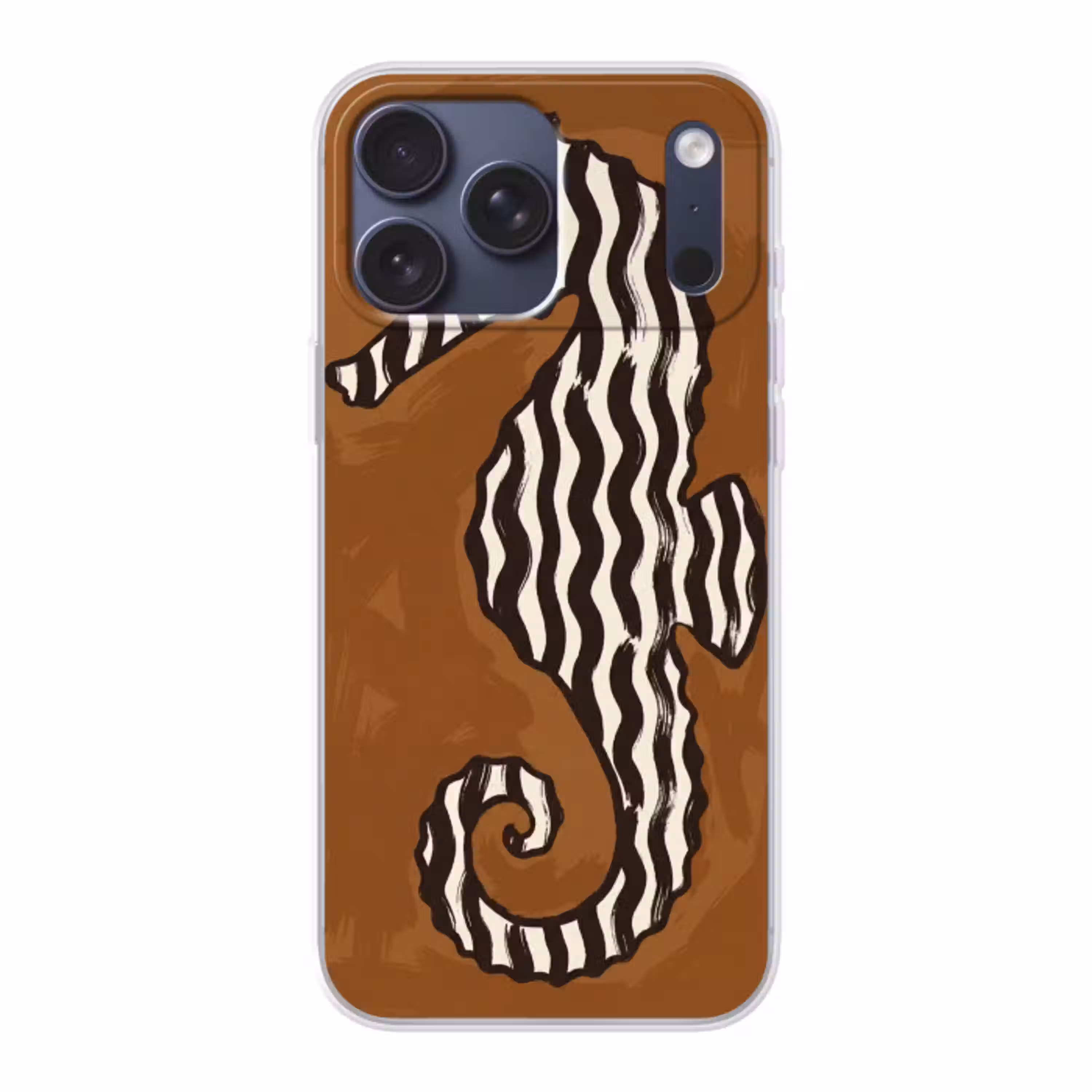Dieren - Zeepaardje - Abstract - Bruin - Strepen Telefoonhoesje iPhone 17 Pro Max klein -3d